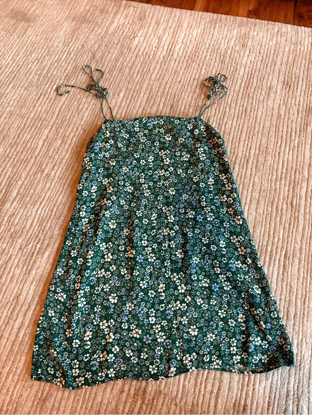 Reformation Green Floral Slip Dress 0